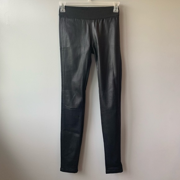 Goldsign Zebra Coated Skinny Leggings Jegging Black Women's 26 - Picture 5 of 8